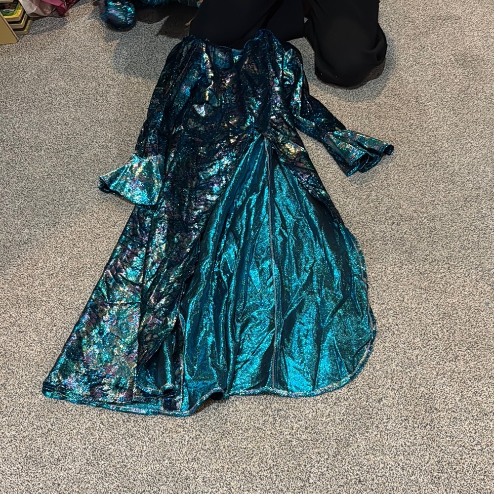 Shimmering Teal and Black Dress